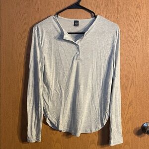 SHEIN Women's Light Gray Button Down Shirt